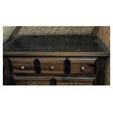 UL - Vintage Wooden Dresser with Brass Handles, 5 Drawers