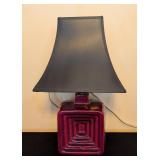 ML - Small Vintage Art Deco Ceramic Table Lamp with Black Shade