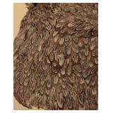 ML - Vintage Art Deco Floor Lamp with Ornate Feather Lampshade