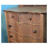 ML - Antique Oak Dresser with Mirror and Claw Feet