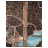LL - Framed Stained Glass Landscape Panel