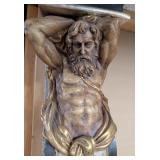 LL - Ornate Wall Corbel with Classical Bearded Male Figure and Gilt Details