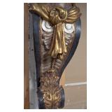 LL - Ornate Wall Corbel with Classical Bearded Male Figure and Gilt Details