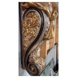 LL - Ornate Wall Corbel with Classical Bearded Male Figure and Gilt Details