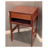 LL - Vintage Wooden Side Table with Drawer and Open Shelf