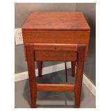 LL - Vintage Wooden Side Table with Drawer and Open Shelf