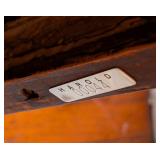 ML - Vintage Inlaid Wood Cabinet with Fabric Door Panels and Shelves