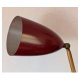 UL - Mid-Century Modern Triple Arm Brass and Red Table Lamp