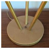 UL - Mid-Century Modern Triple Arm Brass and Red Table Lamp