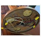 UL - Mid-Century Modern Triple Arm Brass and Red Table Lamp