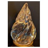 ML - Vintage Torch of Strength Style Crystal Sculpture with Gold Painted Base