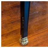 ML - Decorative Wooden Empire Style Armchair with Peacock Pattern Upholstery and Ornate Accents