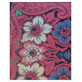 ML - Large Framed Embroidered Anatolian or Turkish Textile with Floral and Architectural Motif