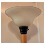 ML - 69-Inch Floor Lamp with Wood Post and Frosted Glass Shade
