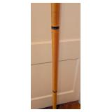ML - 69-Inch Floor Lamp with Wood Post and Frosted Glass Shade