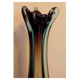 ML - Vintage 12-Inch Slag Glass Art Style Vase with Flared Edge