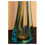 ML - Vintage 12-Inch Slag Glass Art Style Vase with Flared Edge