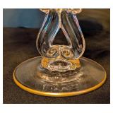 ML - Vintage Ornate Glass Cake Plate with Gold Etched Border