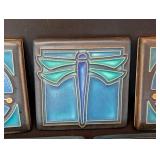 ML - Set of 5 Motawi Tileworks 4x4 Ceramic Art Tiles - Frog, Bee, Dragonfly, Geometric