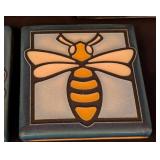 ML - Set of 5 Motawi Tileworks 4x4 Ceramic Art Tiles - Frog, Bee, Dragonfly, Geometric