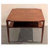 LL - Vintage Drexel Wood Side Table with Shelf