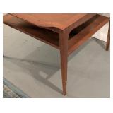 LL - Vintage Drexel Wood Side Table with Shelf