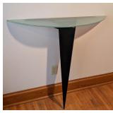 UL - Modern Wall-Mounted Glass Console Table with Metal Support
