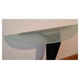 UL - Modern Wall-Mounted Glass Console Table with Metal Support