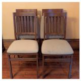 DR - Set of 4 Stakmore Wood Folding Chairs with Upholstered Seats