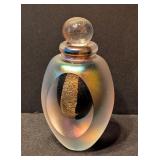 ML - Robert Eickholt Signed Art Glass Perfume Bottle with Stopper