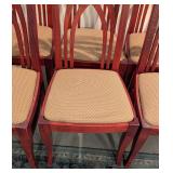 LL - Set of 6 Waymar Wood Dining Chairs with Upholstered Seats