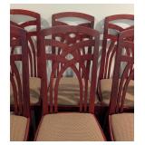 LL - Set of 6 Waymar Wood Dining Chairs with Upholstered Seats