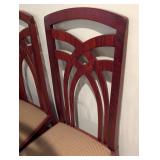 LL - Set of 6 Waymar Wood Dining Chairs with Upholstered Seats