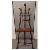LL - Antique Wooden Bamboo-Style Easel Stand