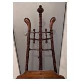 LL - Antique Wooden Bamboo-Style Easel Stand
