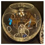 ML - Collection of 4 Mikasa Glass Vases with Etched Swirl Designs