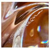 ML - Vintage Torch of Strength Style Crystal Sculpture with Gold Painted Base