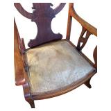 LR - Antique Victorian Art Nouveau Mahogany Rocking Chair, 1900s