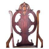 LR - Antique Victorian Art Nouveau Mahogany Rocking Chair, 1900s