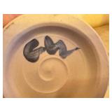 K - Set of 4 Decorative Pottery Pieces Including Planter, Bear Plate, Tile Art, and Hexagonal Trivet