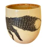 DR - Artisan Maple Burl Bowl and Pottery Tumbler Set