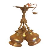 DR - Amazing Vintage Ceiling Light Fixture with Iridescent Glass Shades