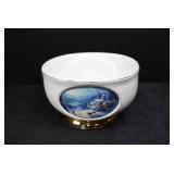 Thomas Kinkade Teleflora Ceramic Bowl - Sunday Evening Sleigh Ride