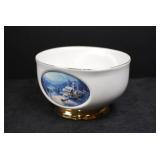 Thomas Kinkade Teleflora Ceramic Bowl - Sunday Evening Sleigh Ride