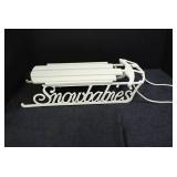 Snowbabies Decorative Sled Display Piece White Metal