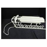Snowbabies Decorative Sled Display Piece White Metal