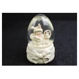 Bunny-Themed Figurine and Snow Globe Collection - 4 Pieces