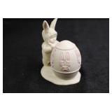 Bunny-Themed Figurine and Snow Globe Collection - 4 Pieces