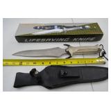 Lifesaving Survival Knife with Sheath, Compass, and Accessories