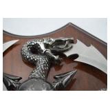 Fantasy Dragon Skull Wall Plaque with Blades by Frost Cutlery